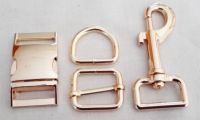 25mm warm gold buckle sets (buckle+slider+d-ring+snaphook)
