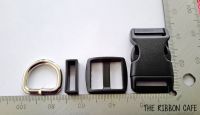 20mm plastic sets Black with welded d-ring