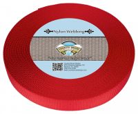 20mm x 20 yards RED nylon webbing 2mm thick USA 